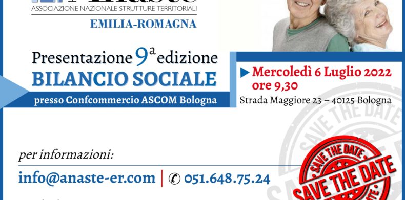 9° Bilancio Sociale Anaste ER: la presentazione il 6 luglio a Bologna